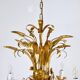Hans Kögl XL Hollywood Regency golden wheat floral bouquet in iron, 1970s