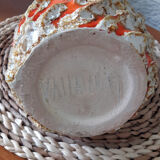 Large vase orange jug "fat lava" signed Vallauris.