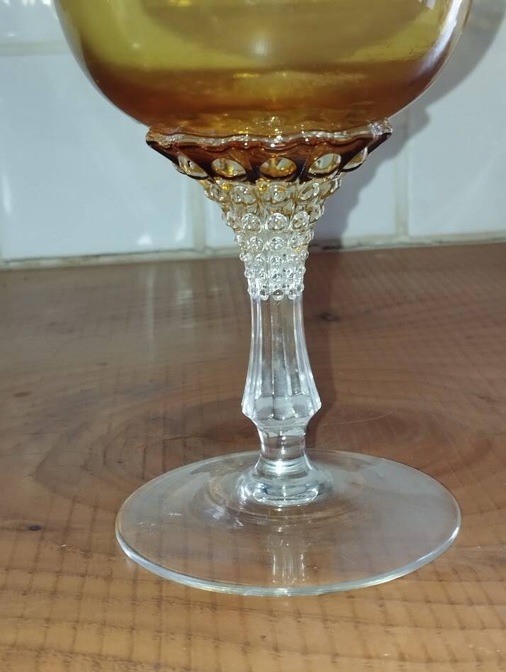 Empoli vase in amber blown glass – Italy, 1960s