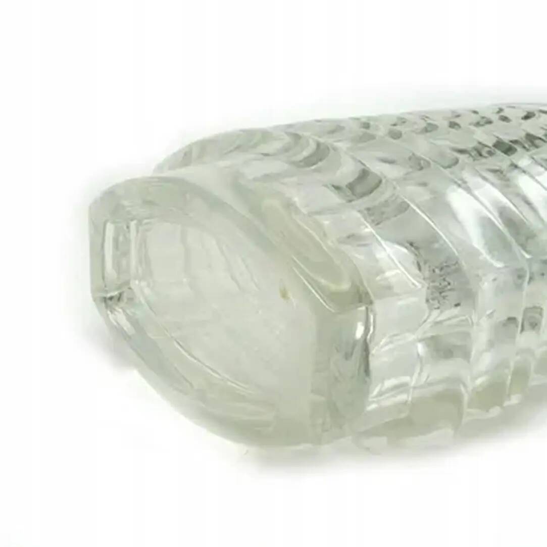 Vase optique, moderne du milieu du siècle, en verre transparent, conçu par J. Drost, Ząbkowice, Pologne, années 1970.