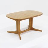 Table à manger ovale extensible vintage danoise en bois massif