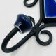 Brutalist Towel Holder Wrought Iron & Ceramic 1970