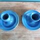 Stoneware candlesticks signed artisanal ceramics