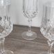 6verres à pied à vin en cristal d'Arques, modèle Longchamps. Contenance 12