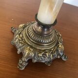 Electrified amber kerosene lamp