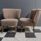 ensemble de 2 chaises de cocktail marron des années 1960