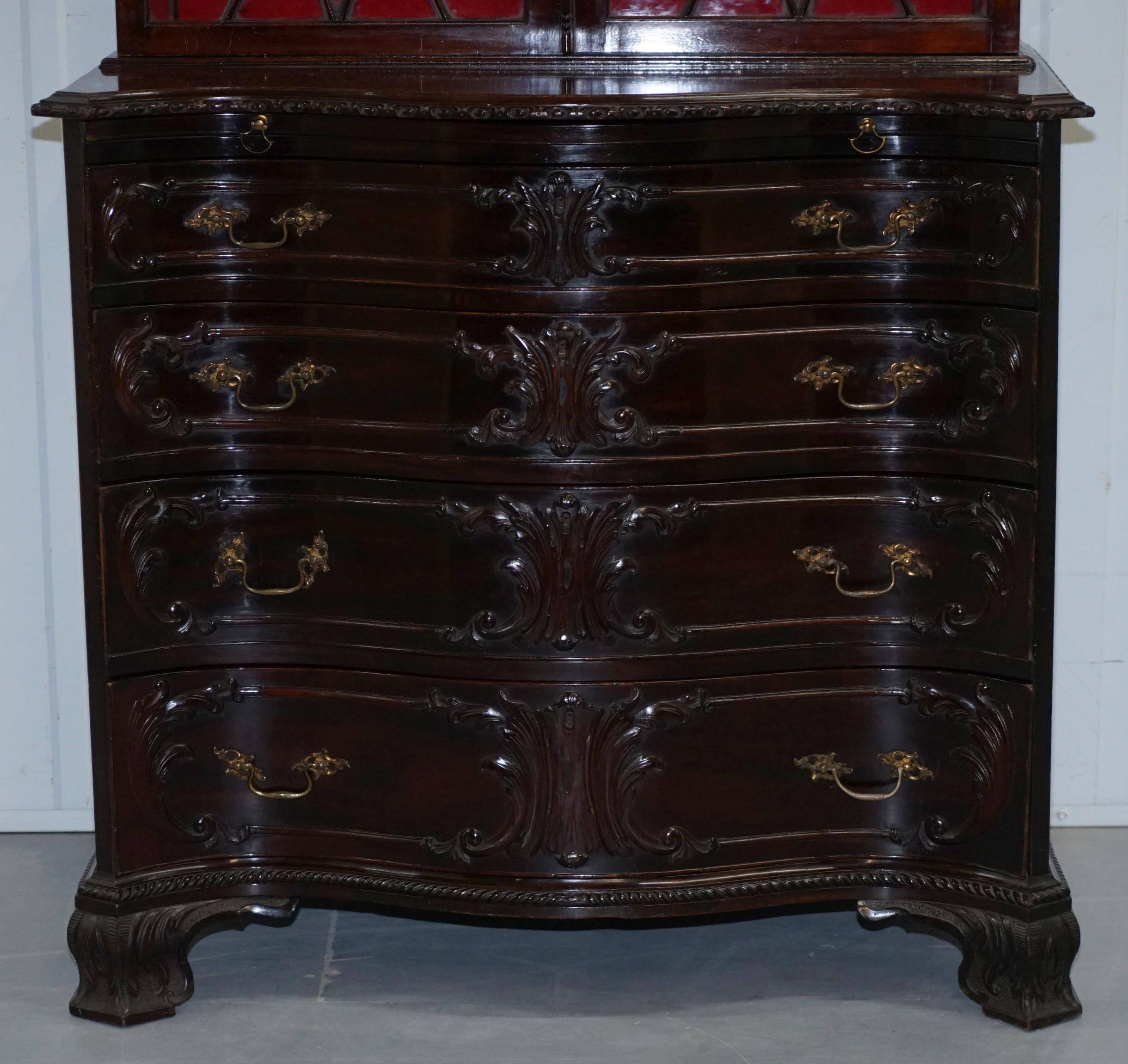 George III Library Thomas Chippendale in Hardwood on Serpentine Chest of Drawers