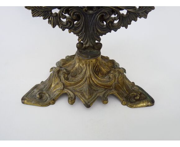 Ancien miroir psyché de table en bronze, Style Louis XV