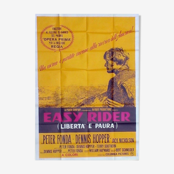 Affiche cinéma italienne originale 1969 easy rider harley davidson moto biker 140x200 cm vintage