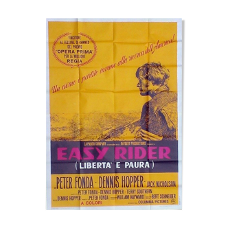 Affiche cinéma italienne originale 1969 easy rider harley davidson moto biker 140x200 cm vintage