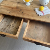 Patinated wooden farmhouse table