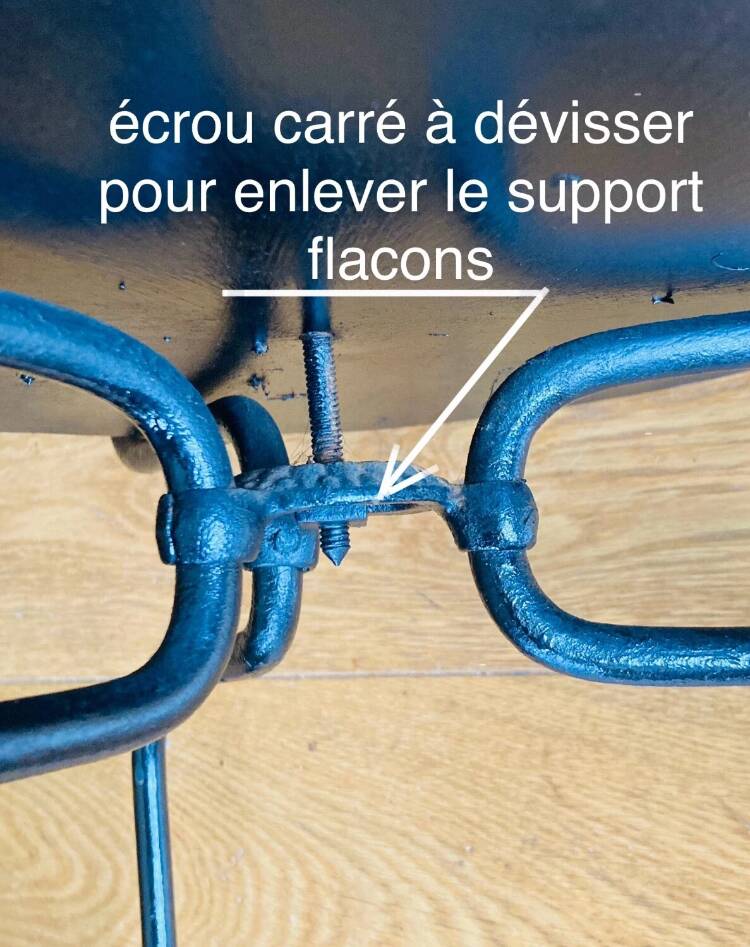 Folding wrought iron toiletry stand, 19th century