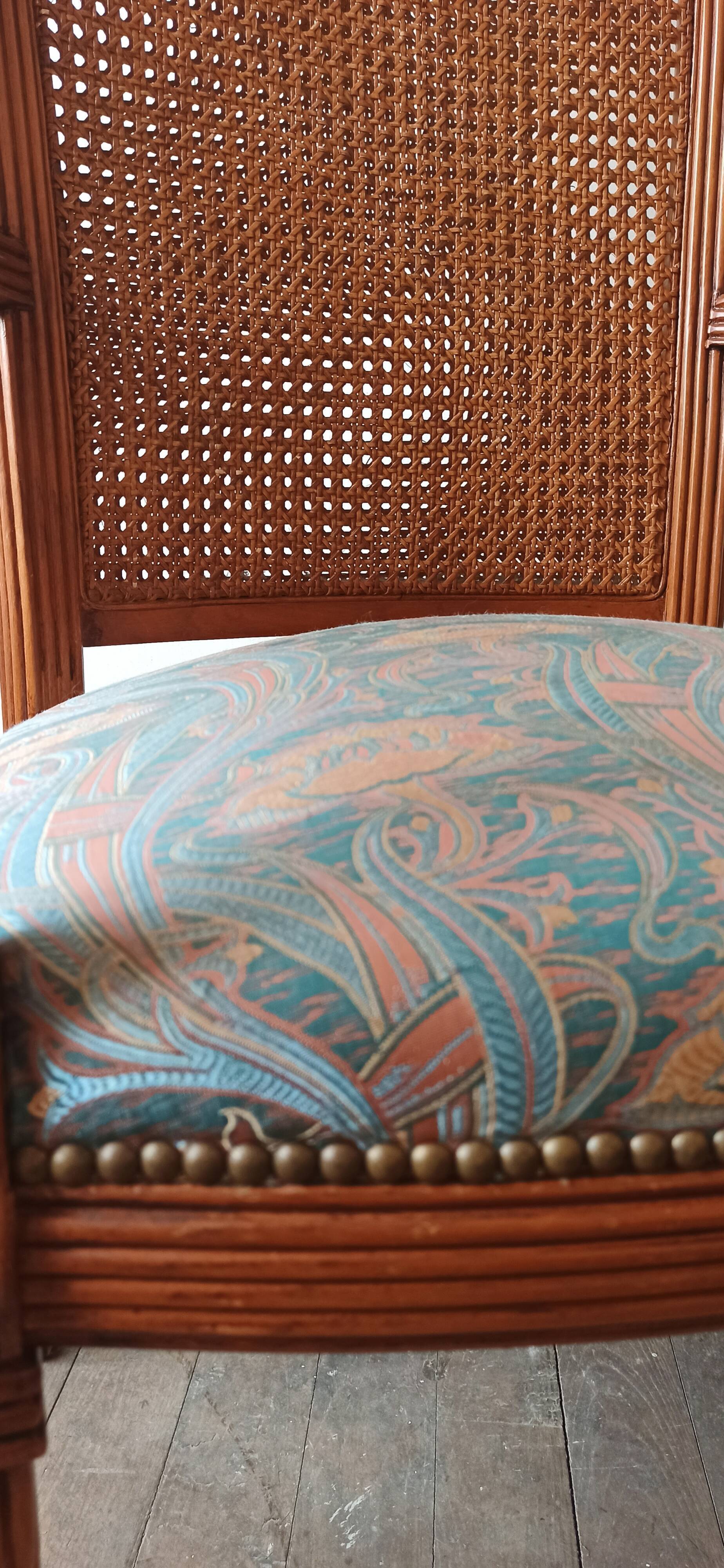 Wooden armchair and cannage