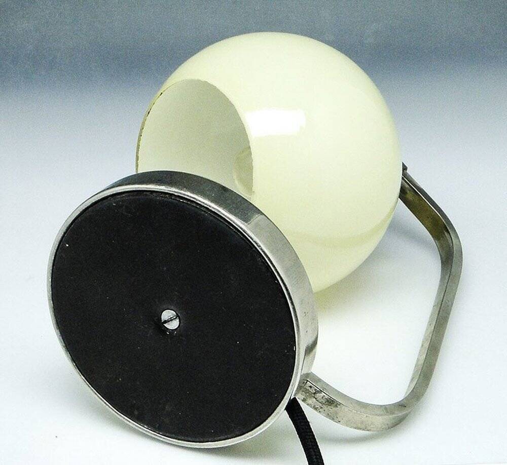 Mid-century glass and metal bedside lamp, 1950s
