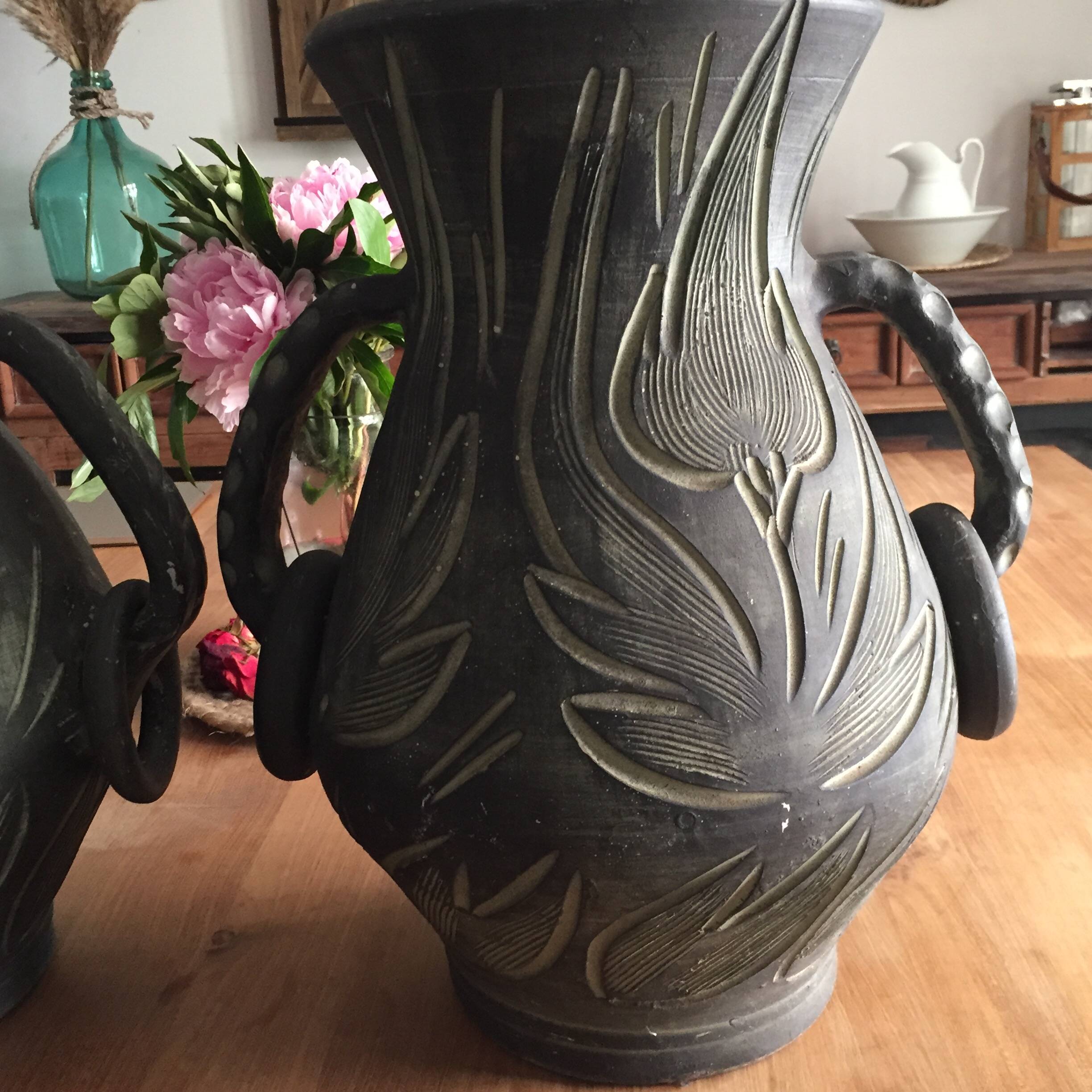Pair of large Mid-Century floor vases – Ceramics La Bisbal, Figueras