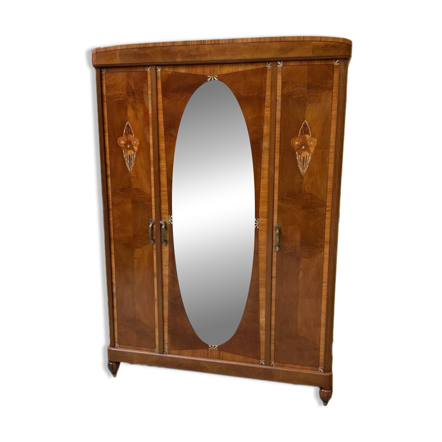 Antique - wardrobe, linen cupboard, inlays -