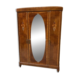 Antique - wardrobe, linen cupboard, inlays -