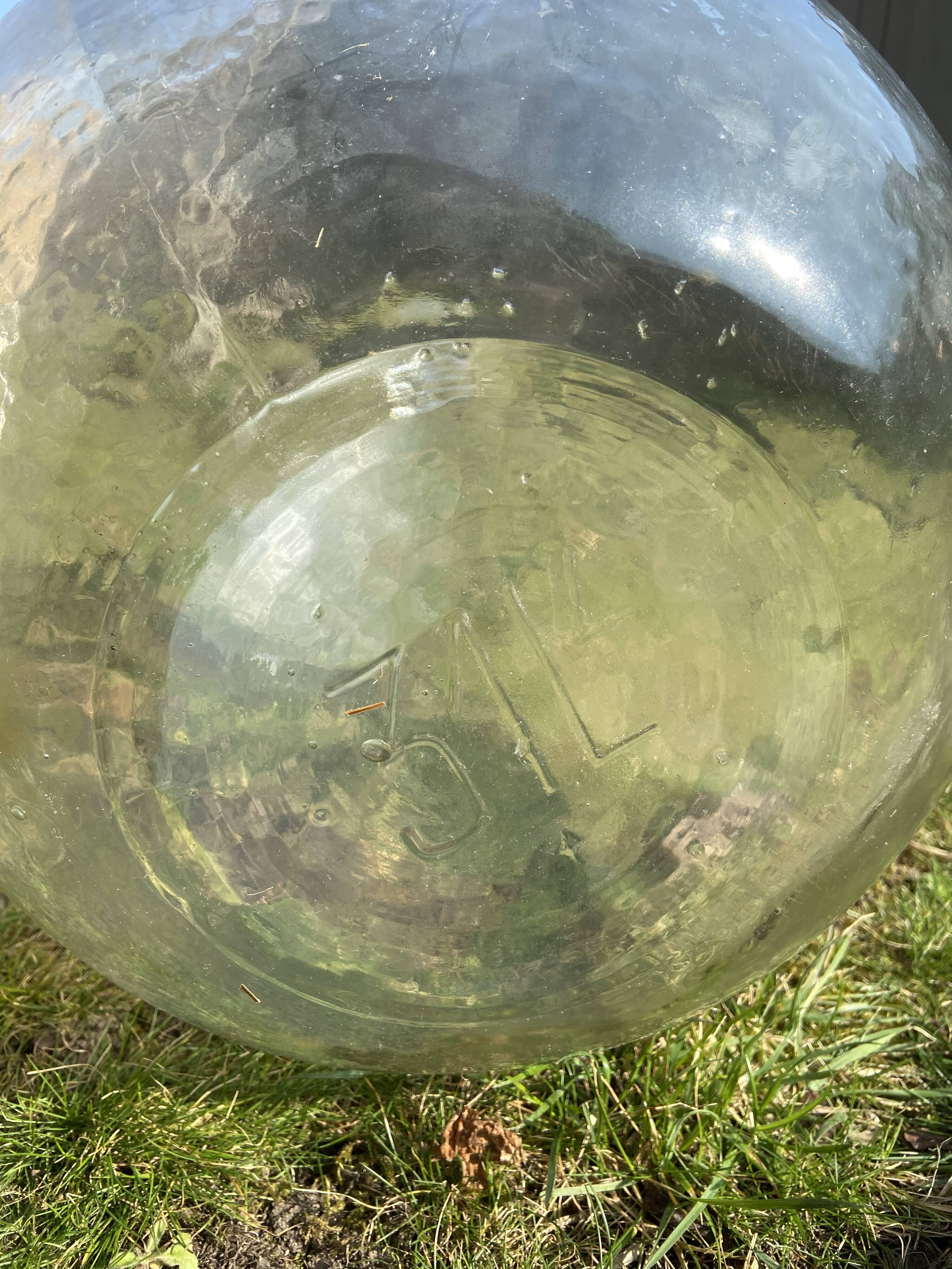 Very fat demijohn transparent