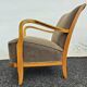 Chaises en bois d'orme art déco du milieu du siècle avec tapisserie fendi, 1940