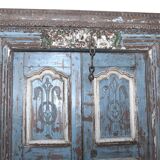 Ancienne porte indienne en vieux teck pièce et patine d'origine