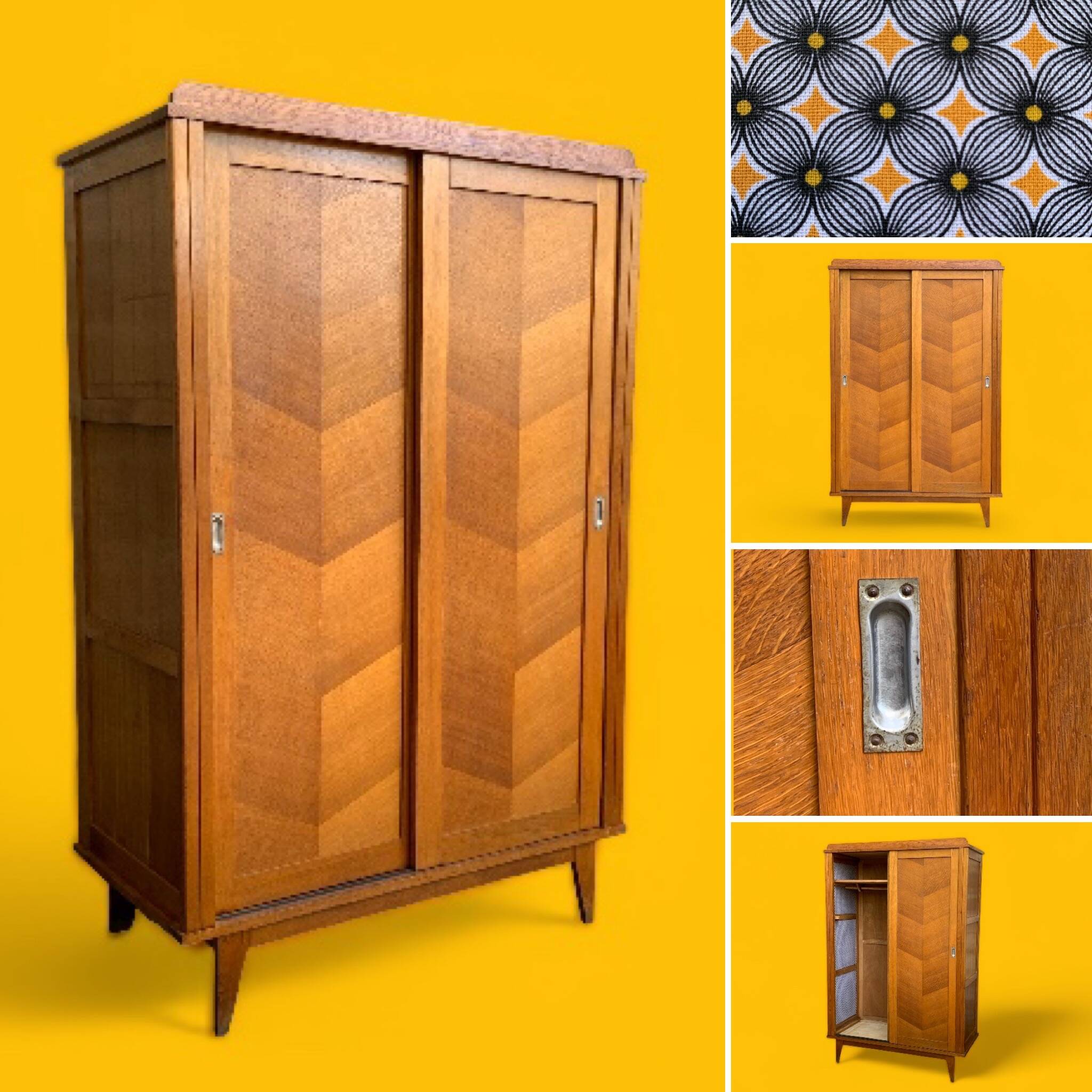 Vintage wardrobe compass feet wardrobe 1950