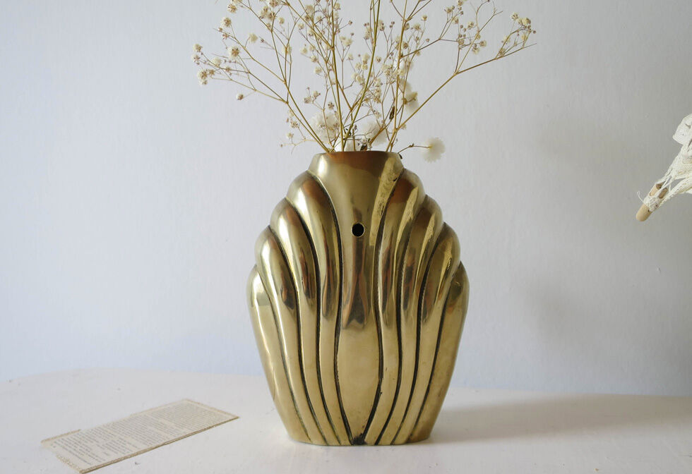 Brass Swan wall vase