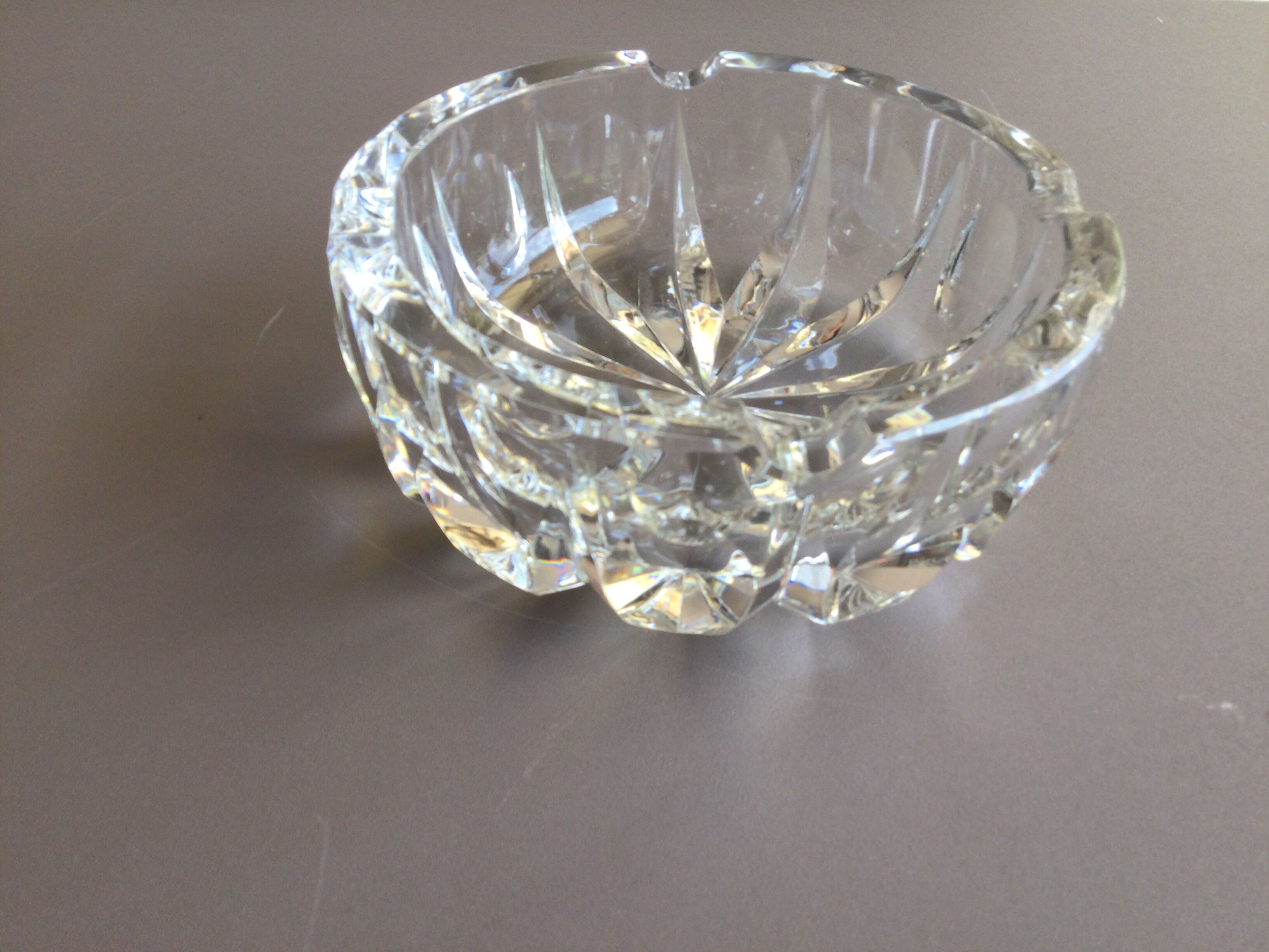 crystal ashtray signed saint-louis