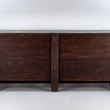 Old wooden entrance buffet in blue and yellow tones (circa 1920).