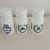 4 opaline apothecary vials