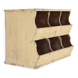 Industrial Compartment Cabinet with Rich Patina, France, 1890s