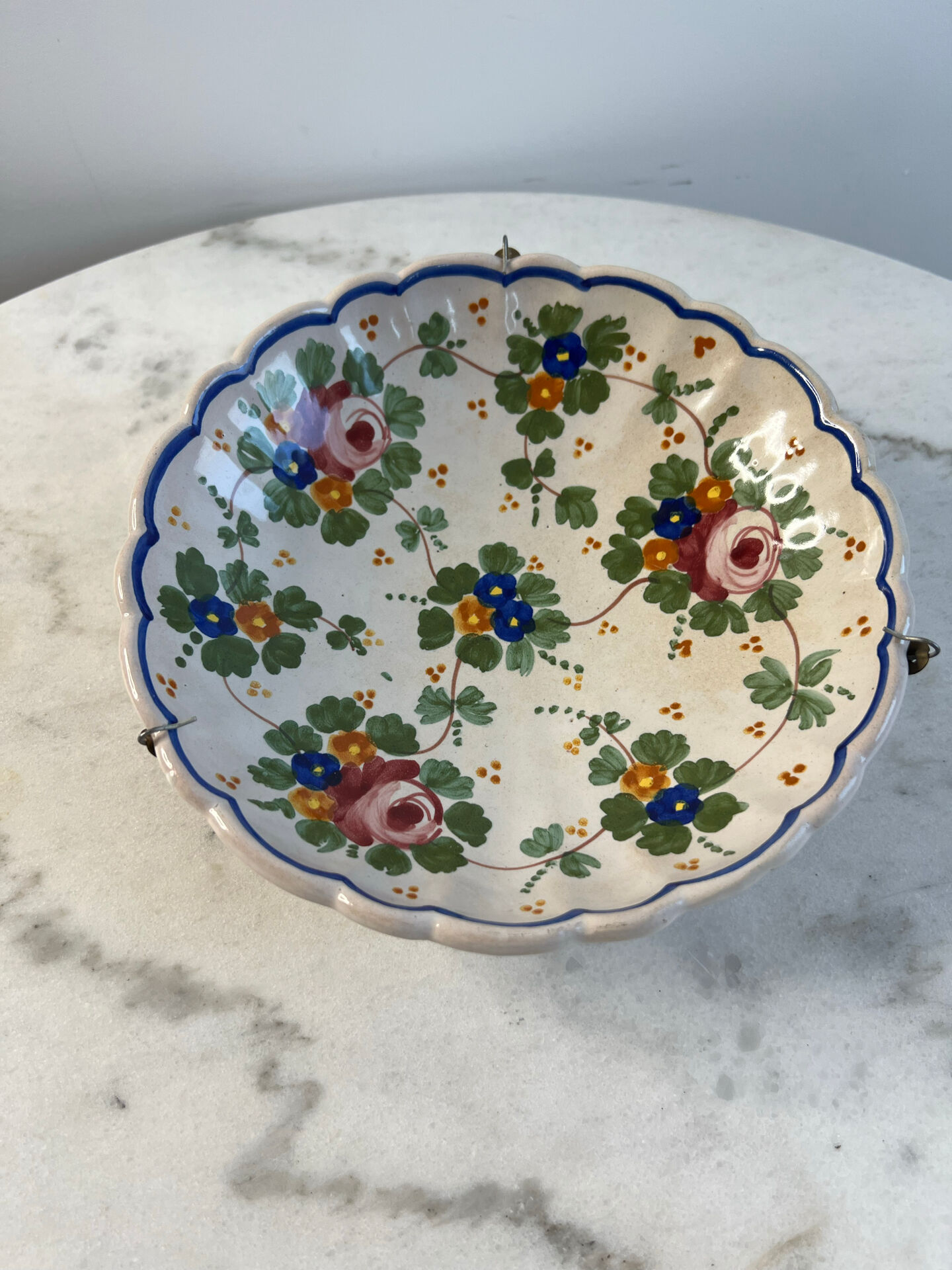 Coupelle décorative en faïence peinte à la main 20cm