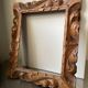 Antique handcarved frame   solid wood 33.5  x 29 cm  opening measurements 23.5 cm x 19 cm cedar wood