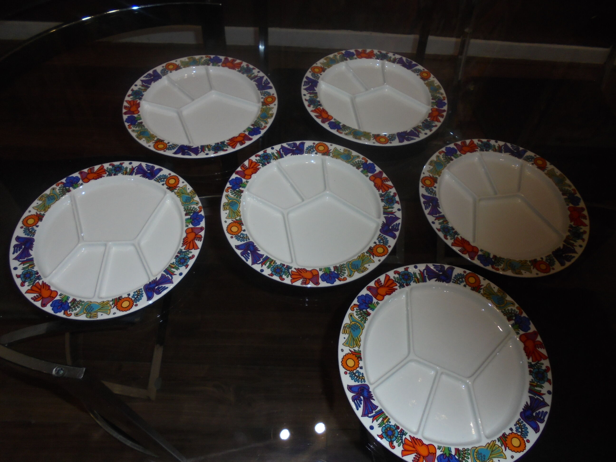 6 plates with compartments Villeroy and Boch Acapulco