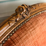 Pair of transitional carved wooden armchairs, 18th century