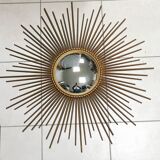 Large vintage mirror chaty vallauris 80 cm, sun, witch's eye