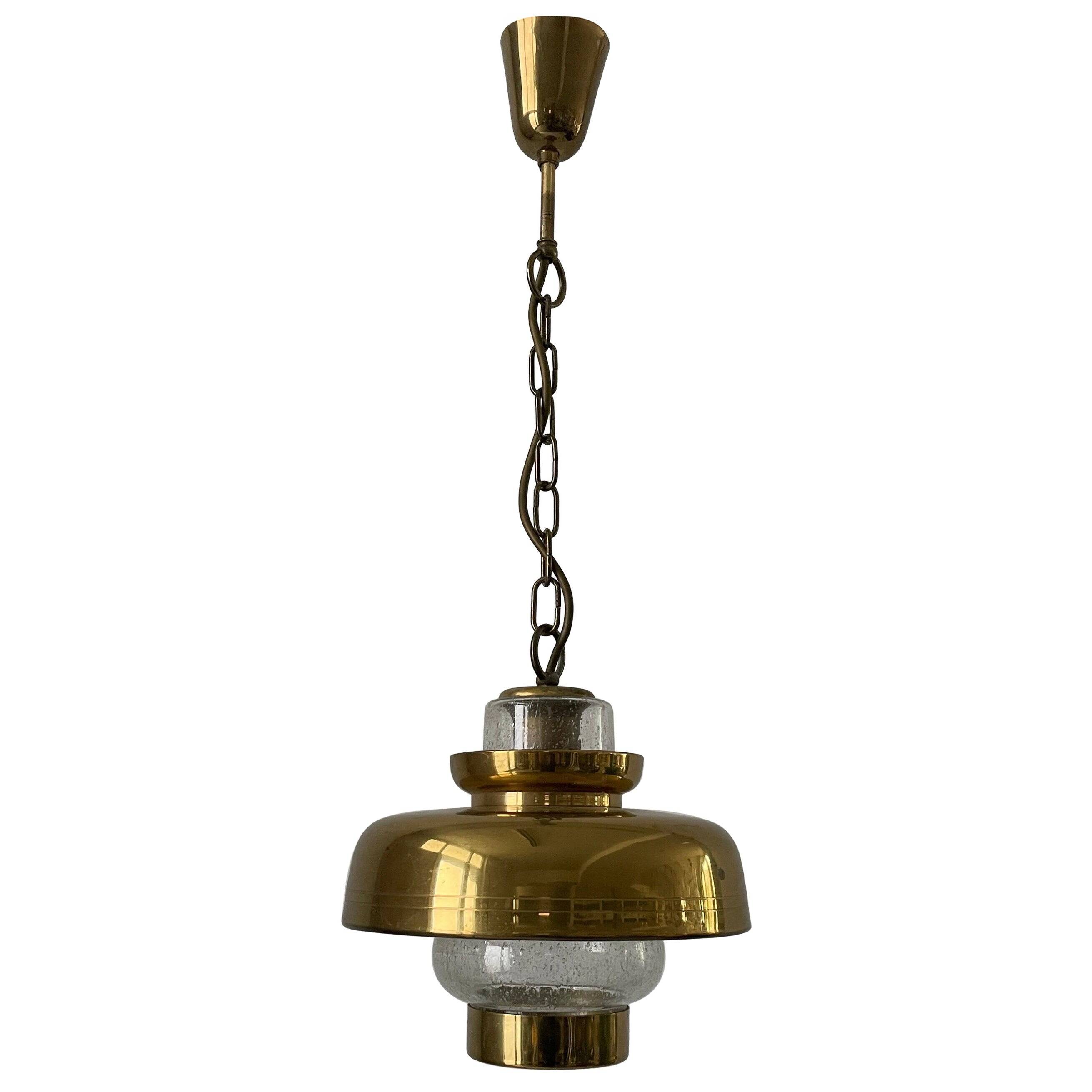 Brass and bubble glass ceiling light, 1960s, Germany