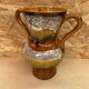 Ancien vase sarreguemines céramique marron moucheté vintage