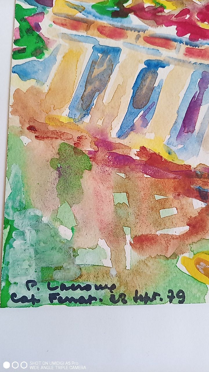 Pierre Lacroux (1909-1993) Gouache Cap Ferrat 28 September 79