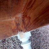 Old patinated table turned wood