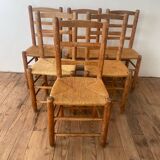 Set of 6 chairs in orne and straw