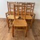 Lot de 6 chaises en orne et paille