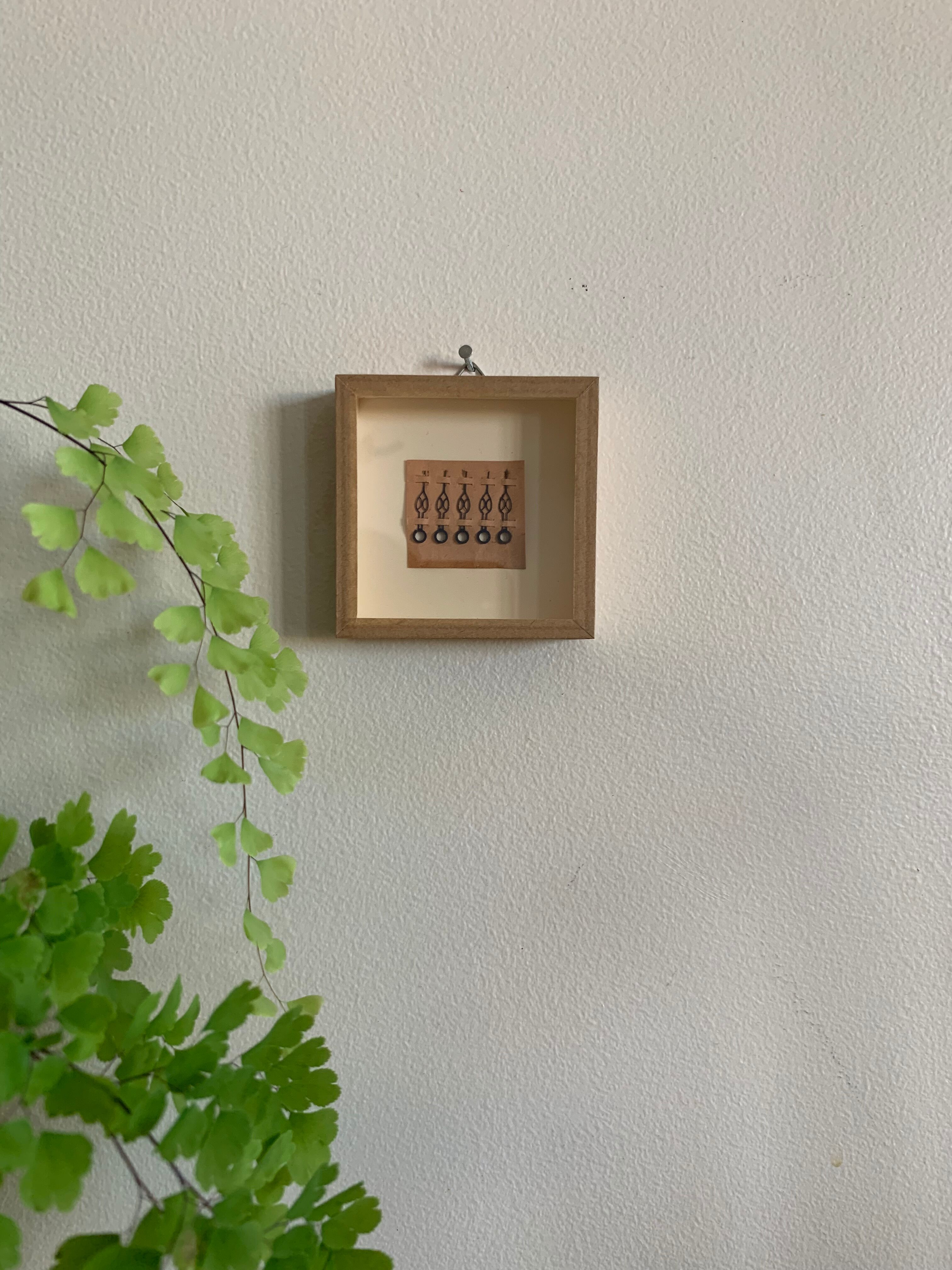 Miniature frame, antique pocket watch hands