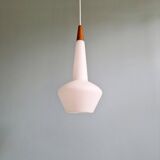 Scandinavian suspension in satin white opaline, 1960.