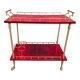 Rare Italian lacquered goatskin / parchment serving bar cart by Aldo T