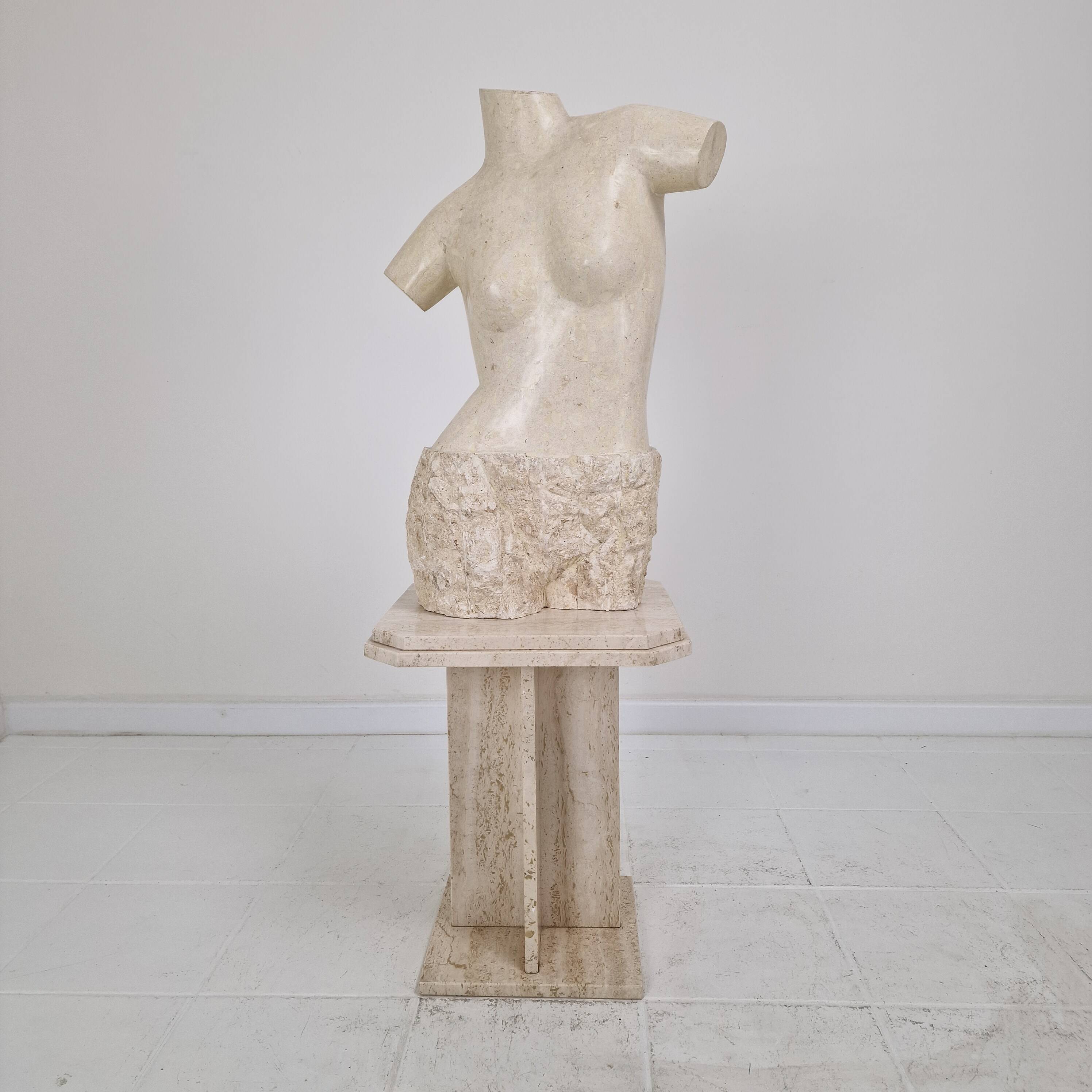 Sculptural Contemporary Female Torso Crafted from Layered Reclaimed Mactan