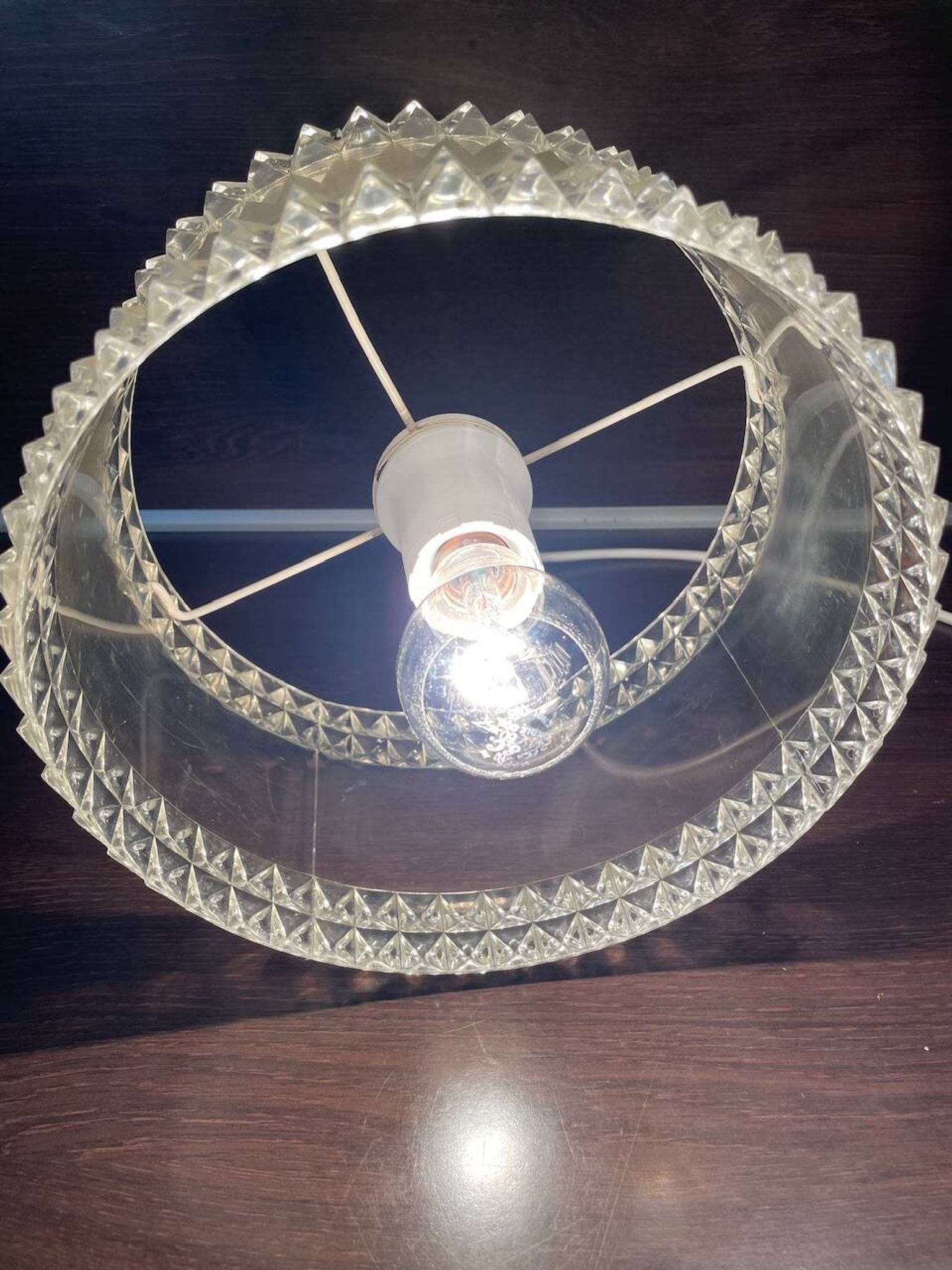 Vintage plexiglass pendant light, circa 1970s