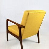 Fauteuil en tweed jaune, années 1970