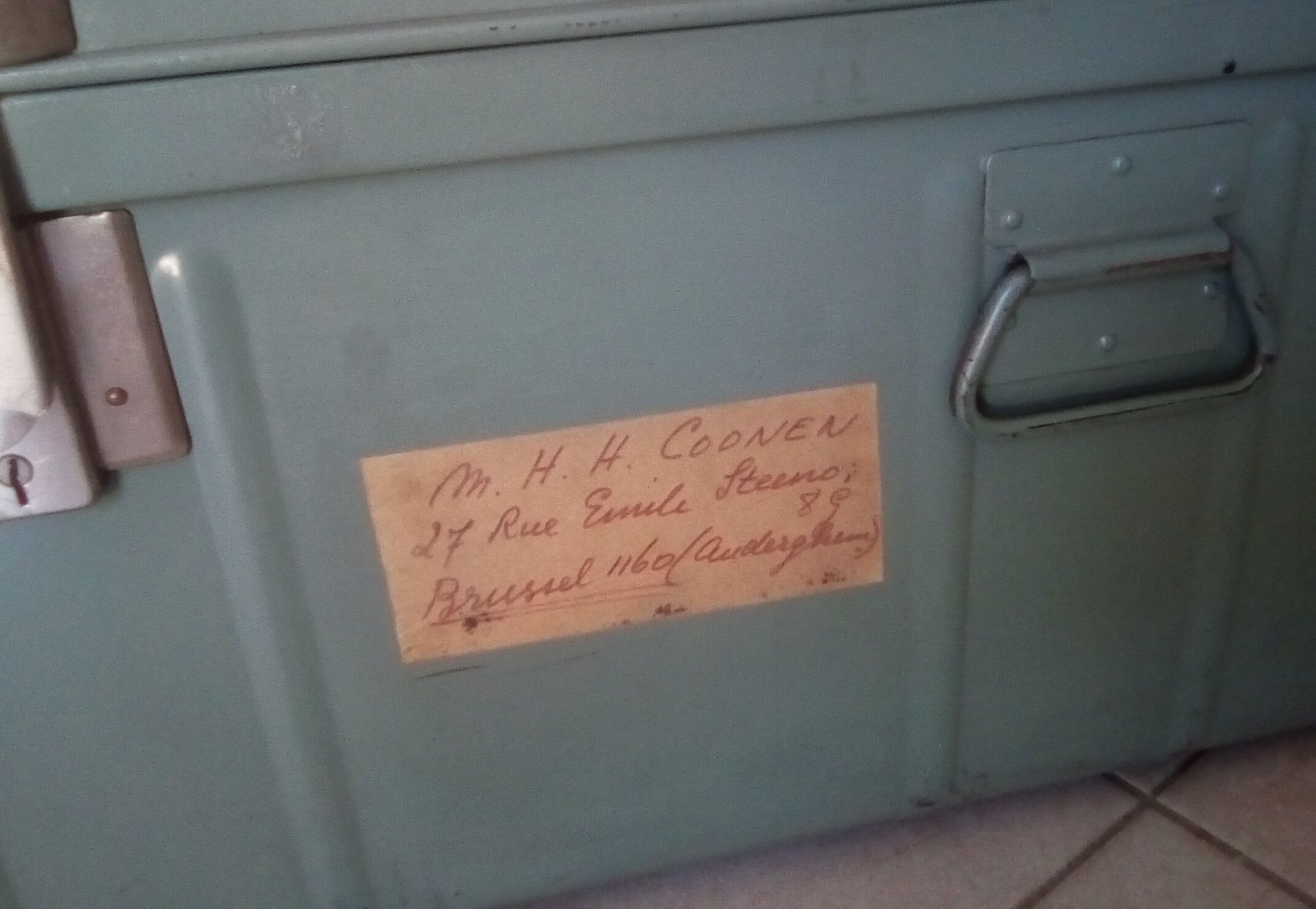 Vintage metal trunk of the 60s