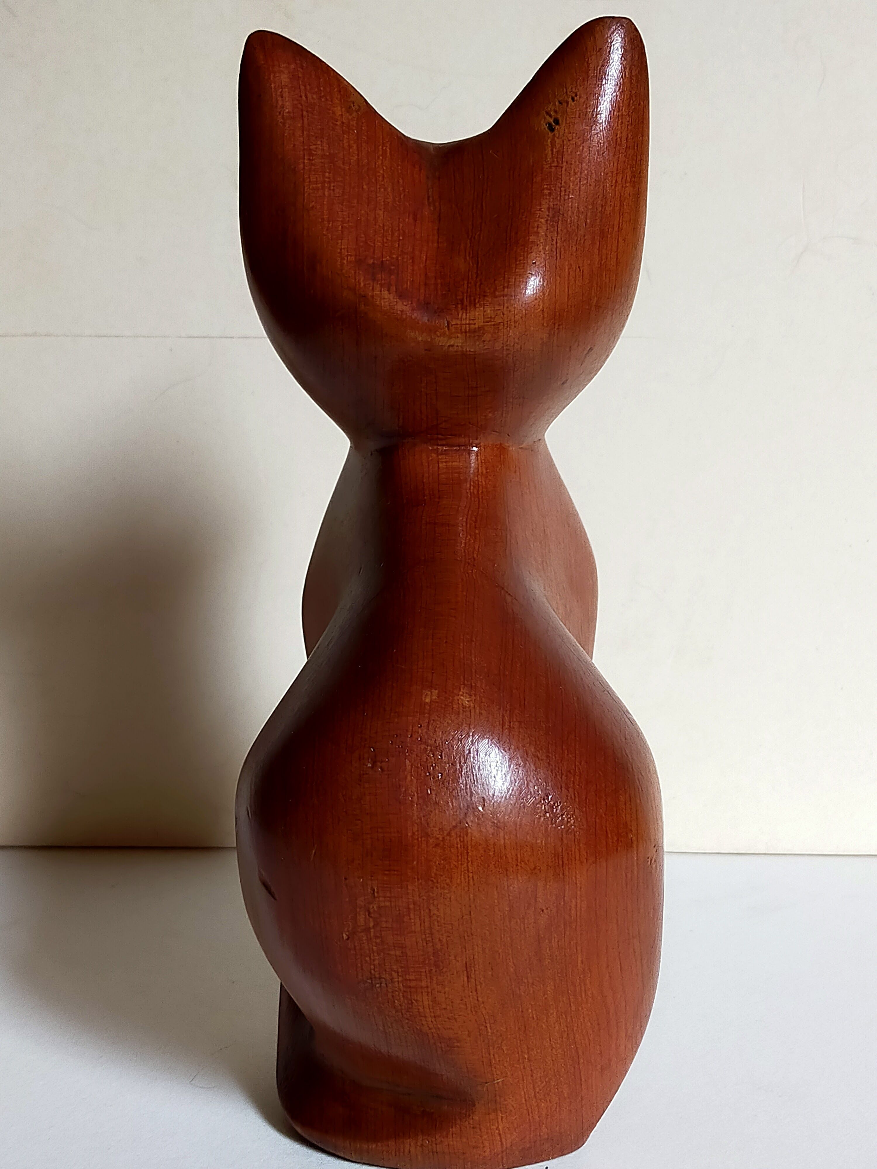 Scandinavian cat in vintage solid wood
