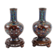 Pair of cloisonné bronze vases, china, xixth century